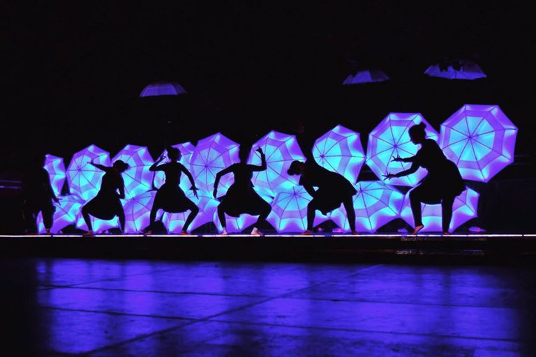 Diwali umbrella dancing