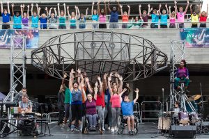 Extraordinary Bodies community chorus in What Am I Worth? National Theatre River Stage. Image Rob Harris.