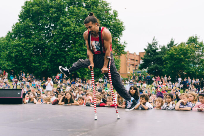 International disabled breakdancer Dergin Tokmak performs on his crutches Bristol Harbour Festival